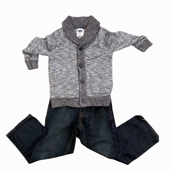 Jeans And Cardigan Sweater Outfit 4T - Picture 1 of 11